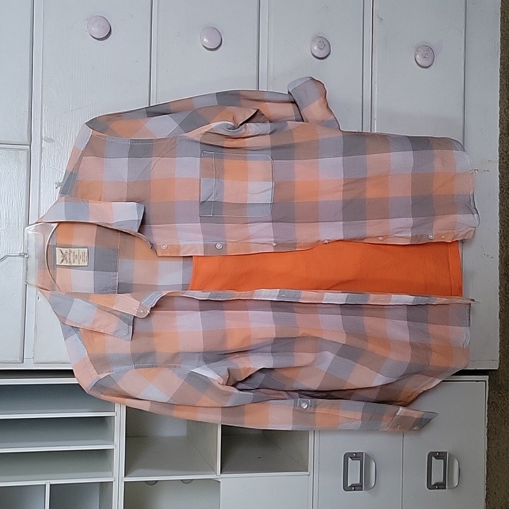 Used peach tank top 2XL with matching overshirt XXL